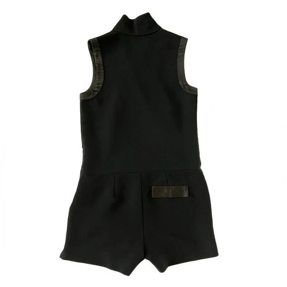 $495 L'Agence Amour Black Tuxedo Romper Suit Jumpsuit Classic Shorts 4 S - Picture 2 of 9